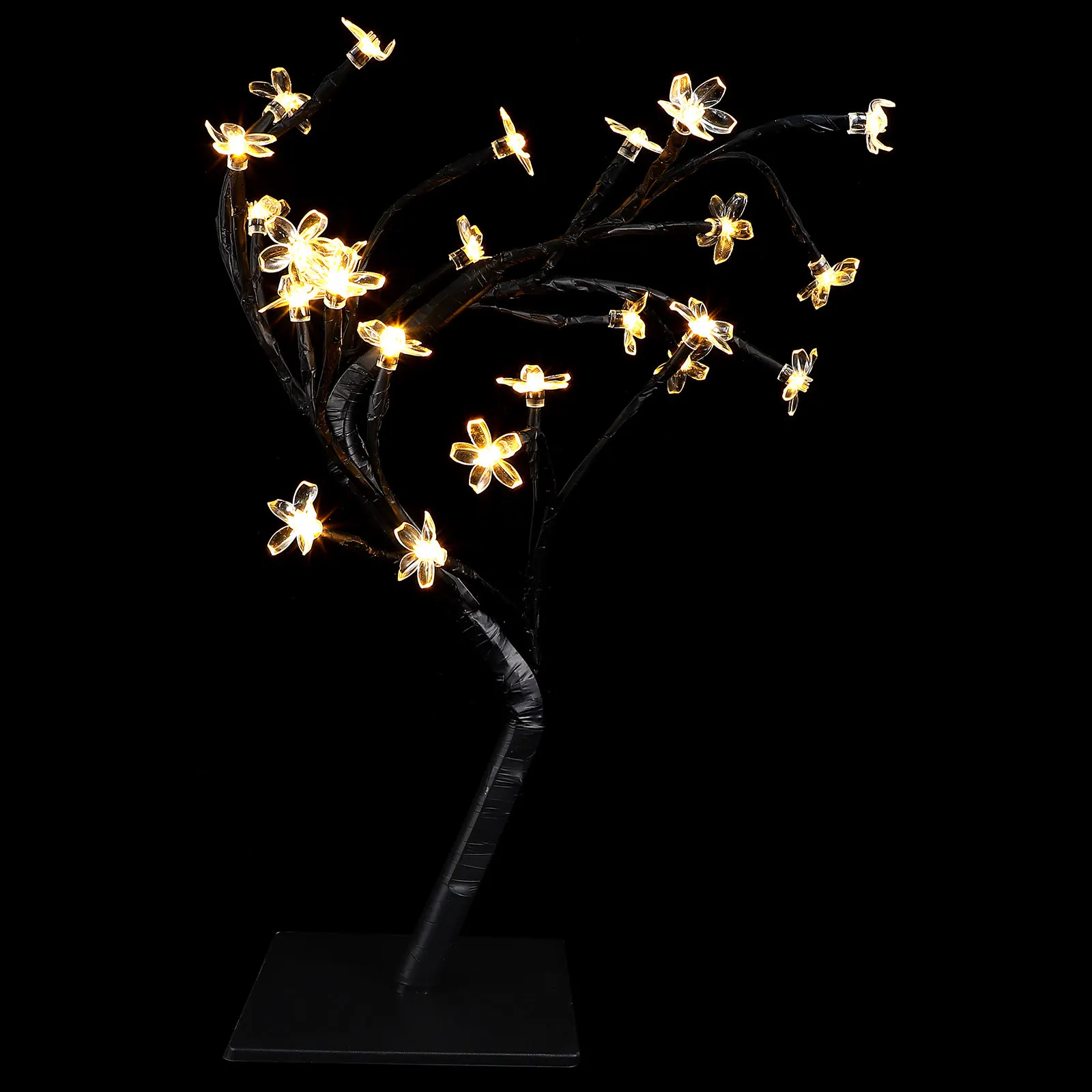 

1 шт. Декоративная настольная лампа-дерево с оптоволоконными цветами для дома, офиса, свадьбы, вечеринки, спальни