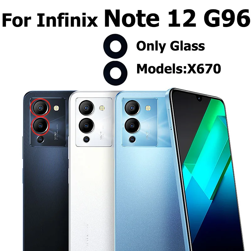 Rear Back Camera Glass Lens For Infinix Note 12 G96 With Glue Sticker Repair Replacement Parts X670