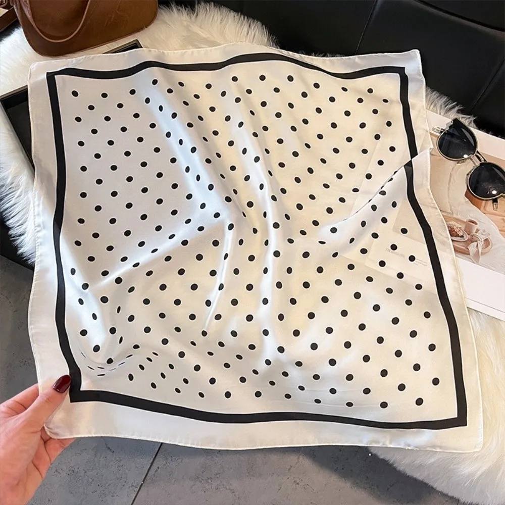 Luxury 70x70cm Square Scarf Satin Simulated Silk Neck Scarf Soft Thin Hairband for Women