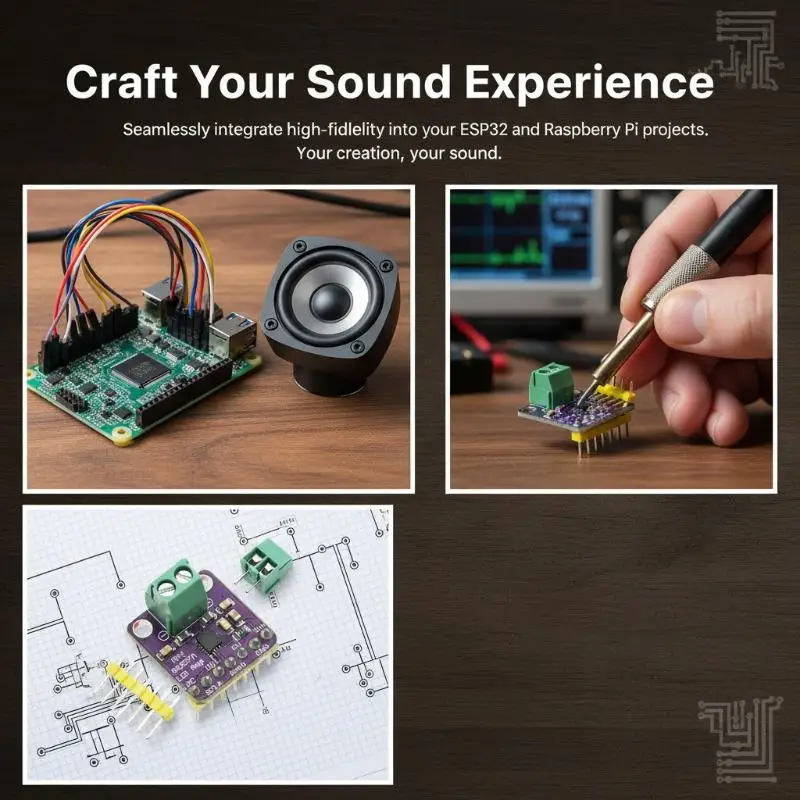 3W MAX98357A Audio Power Amplifier Module I2S Digital Class D Board for Home Audio System Upgrade