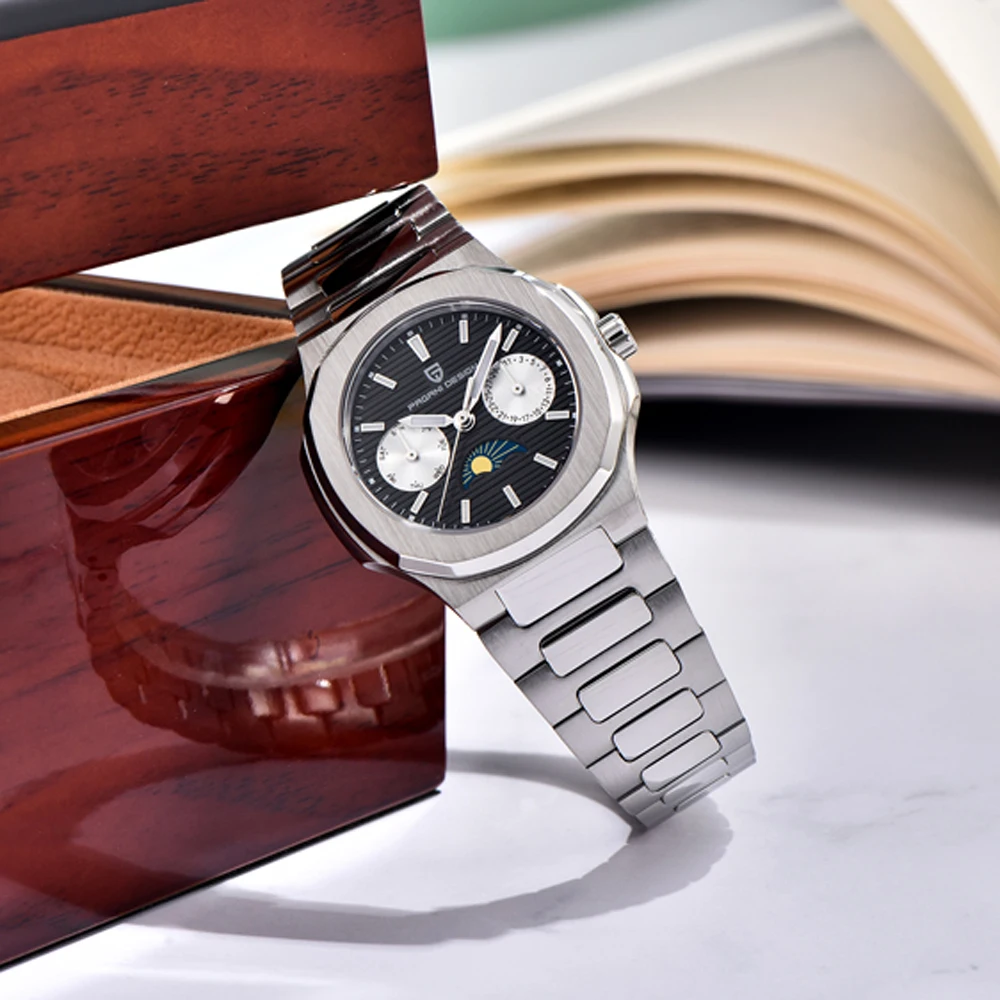 ساعة باجاني ديزاين الفاخرة كوارتز للسيدات كرونوغراف كريستال الياقوت vx3ha رياضية من الفولاذ المقاوم للصدأ مقاومة للماء للسيدات