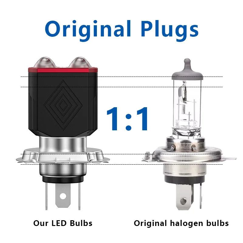1 قطعة H4 H6/BA20D LED دراجة نارية المصباح CSP ثنائي اللون أبيض أصفر مرحبا لو شعاع عدسة للدراجات النارية العلوي سكوتر الضباب مصباح