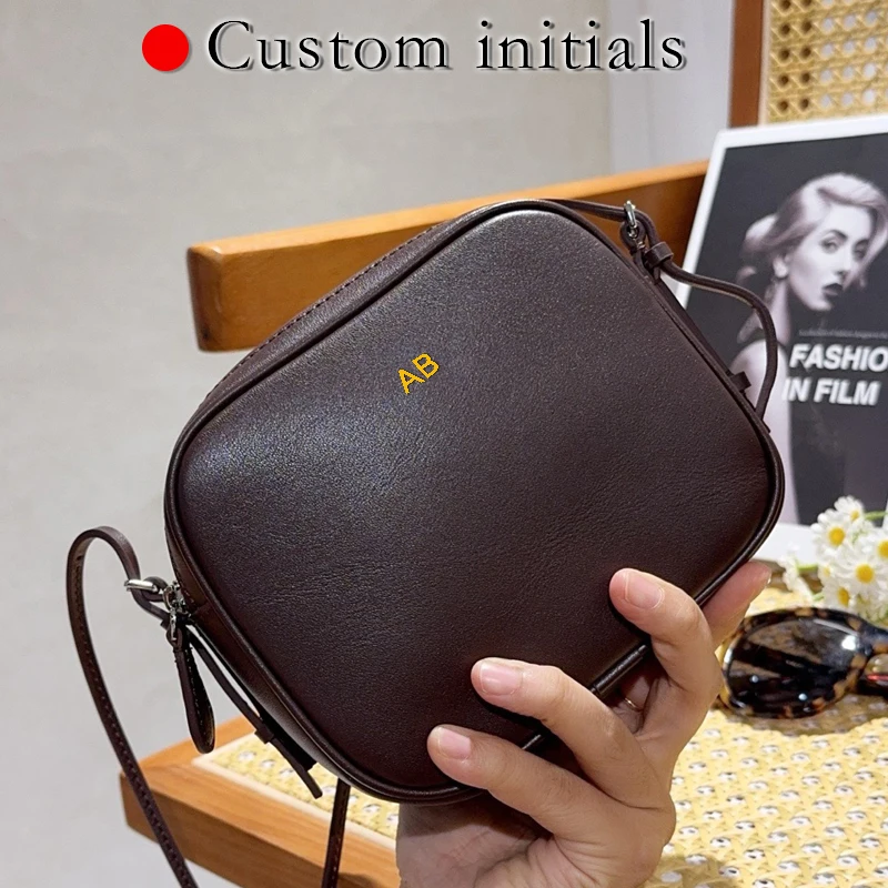 

Custom Initials Leather Mini Twin Two Box Bags For Women Luxury Designer Handbag And Purse 2026 New In Natural Cowhide Shoulder
