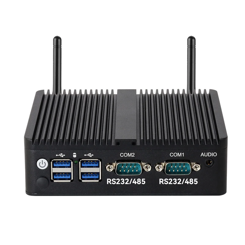 

Fanless Mini PC Intel Celeron J6412 N2840 J1900 2x COM RS232 RS485 2x LAN 6xUSB HDMI VGA Mini PCIE SIM Slot Windows Linux
