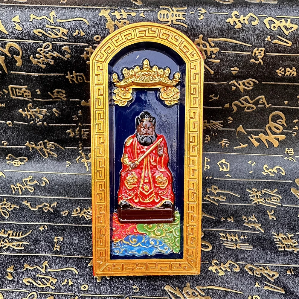 Jujube wood relief, hand-painted, statue of Zhang Tianshi, Emperor's Order token, Taoist supplies