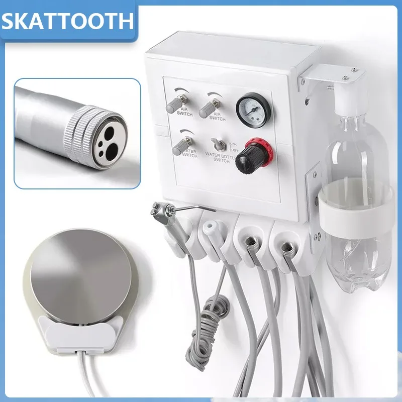 

Hanging Wall Type Portable Dental Turbine Unit Weak Suction 2/4 Holes Work with Air Compressor Dentistry Equipment