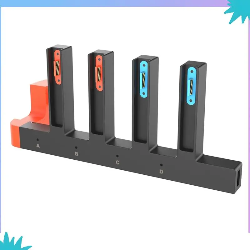 ABZW 최대 4개 조이패드 충전 도크 스테이션 (닌텐도 스위치 2 NS 2용) LED 표시등 포함 고속 마그네틱 충전기