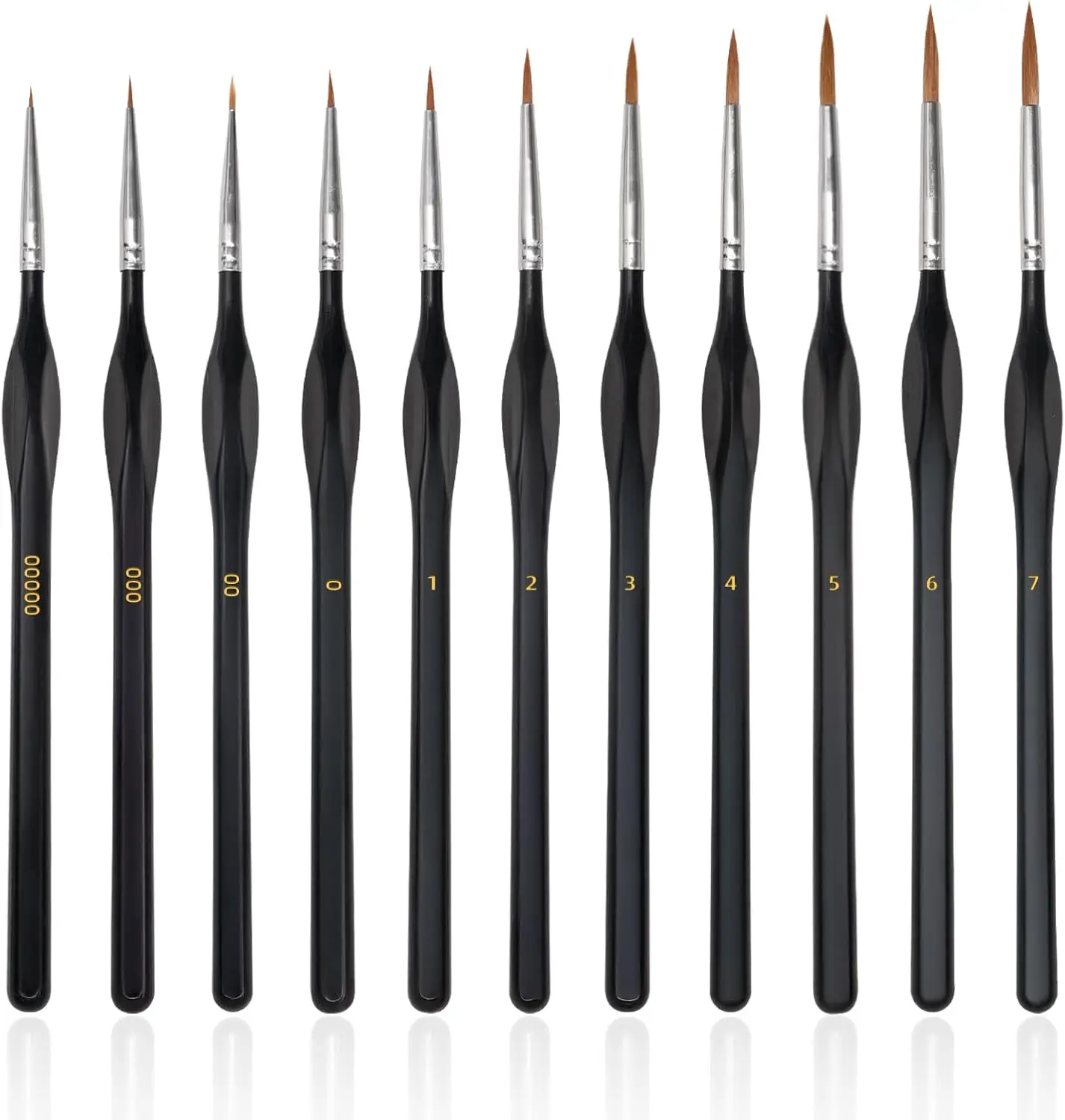 17pcsUltra-Thin Detail Brushes for Miniature Models, Multi-Size Fine Point Brushes, Perfect for Hobby Crafts and Micro Detailing