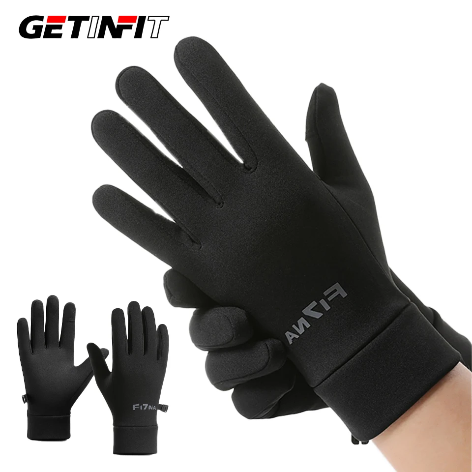 

GETINFIT велосипедные перчатки для мужчин и женщин, осень-зима, теплые, с сенсорным экраном, лыжная внутренняя подкладка, тонкий флис, ветрозащитный, для бега на открытом воздухе, сохраняет тепло