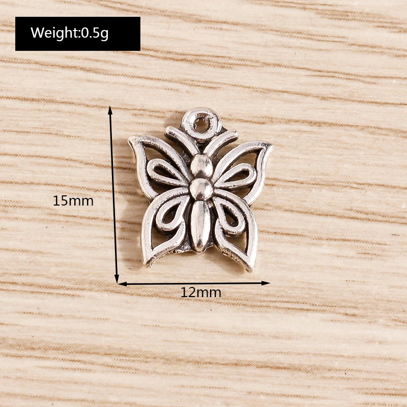 Tusember 50 Stück Legierungs-Tieranhänger Taube Katze Schwan Schmetterling Dinosaurier Muschel-Anhänger für Armbänder Halsketten DIY Schmuckherstellung – Detail 7