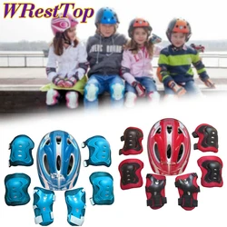 7Pcs/Set Roller Skating Kids Boy Girl Safety Helmet Knee Elbow Pad Sets Cycling Skate Bicycle Scooter Protection Safety Guard