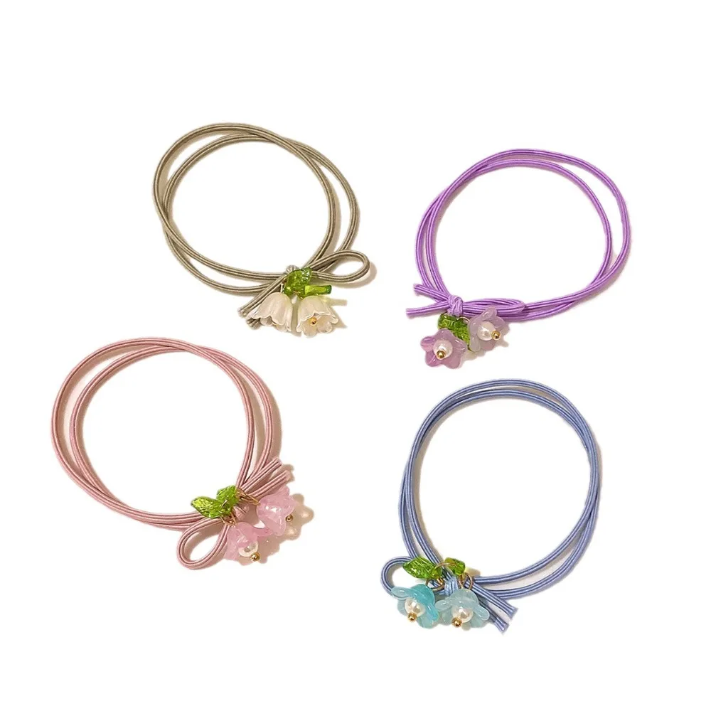 Colorful Flower Hair Tie Portable Hipster Atmosphere High Elasticity Rubber Bands Versatile Headrope Hair Accessories