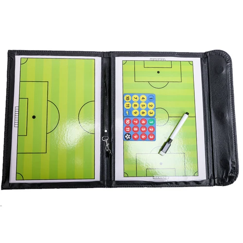 1 tablero táctico de fútbol de 3 pliegues, tablero de entrenamiento plegable de Color, tablero de enseñanza de cuero, tablero de enseñanza con bolígrafo magnético