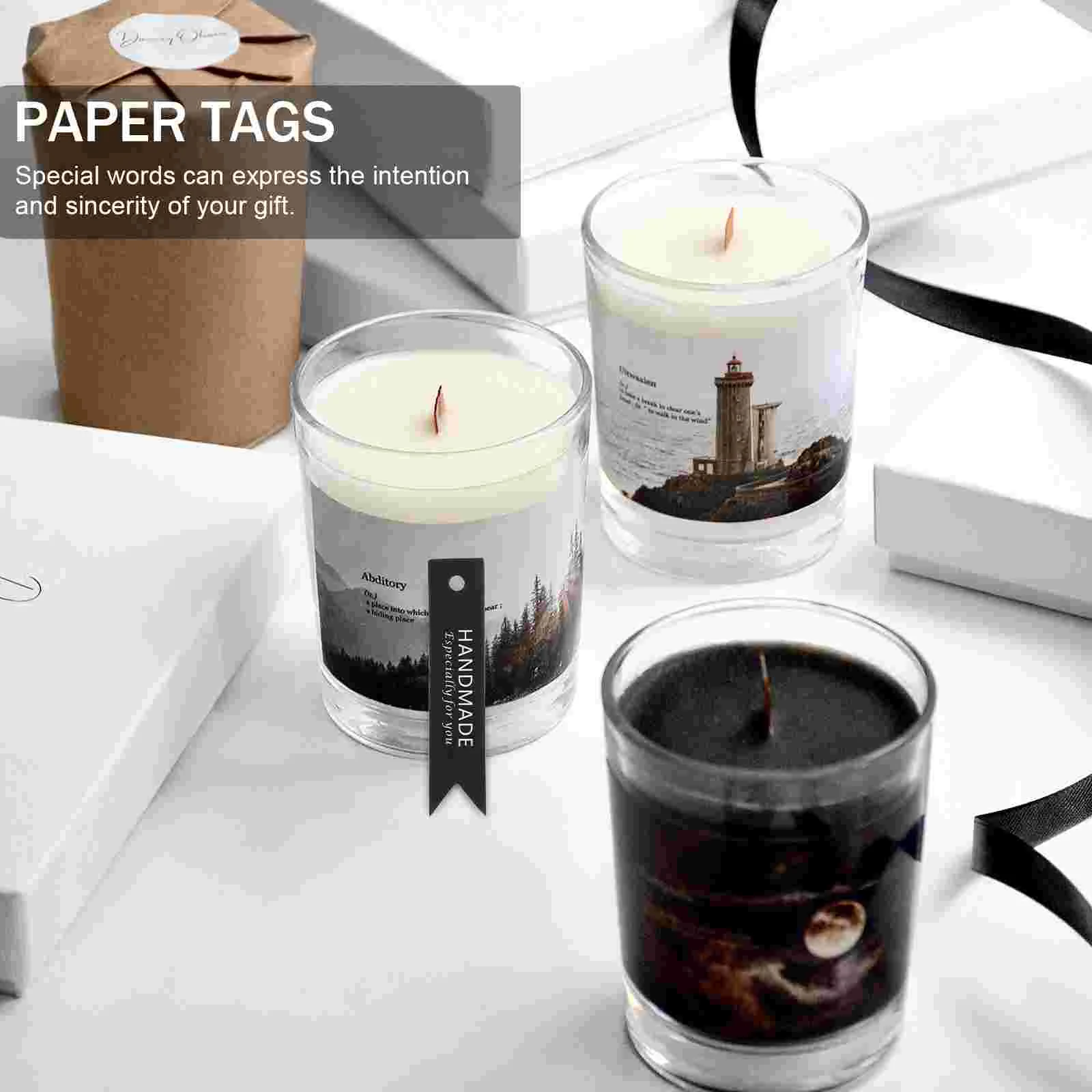 100 Pcs 장식 태그 종이 태그 DIY 선물 흰색 매달려 인사말 축복 라벨 수제