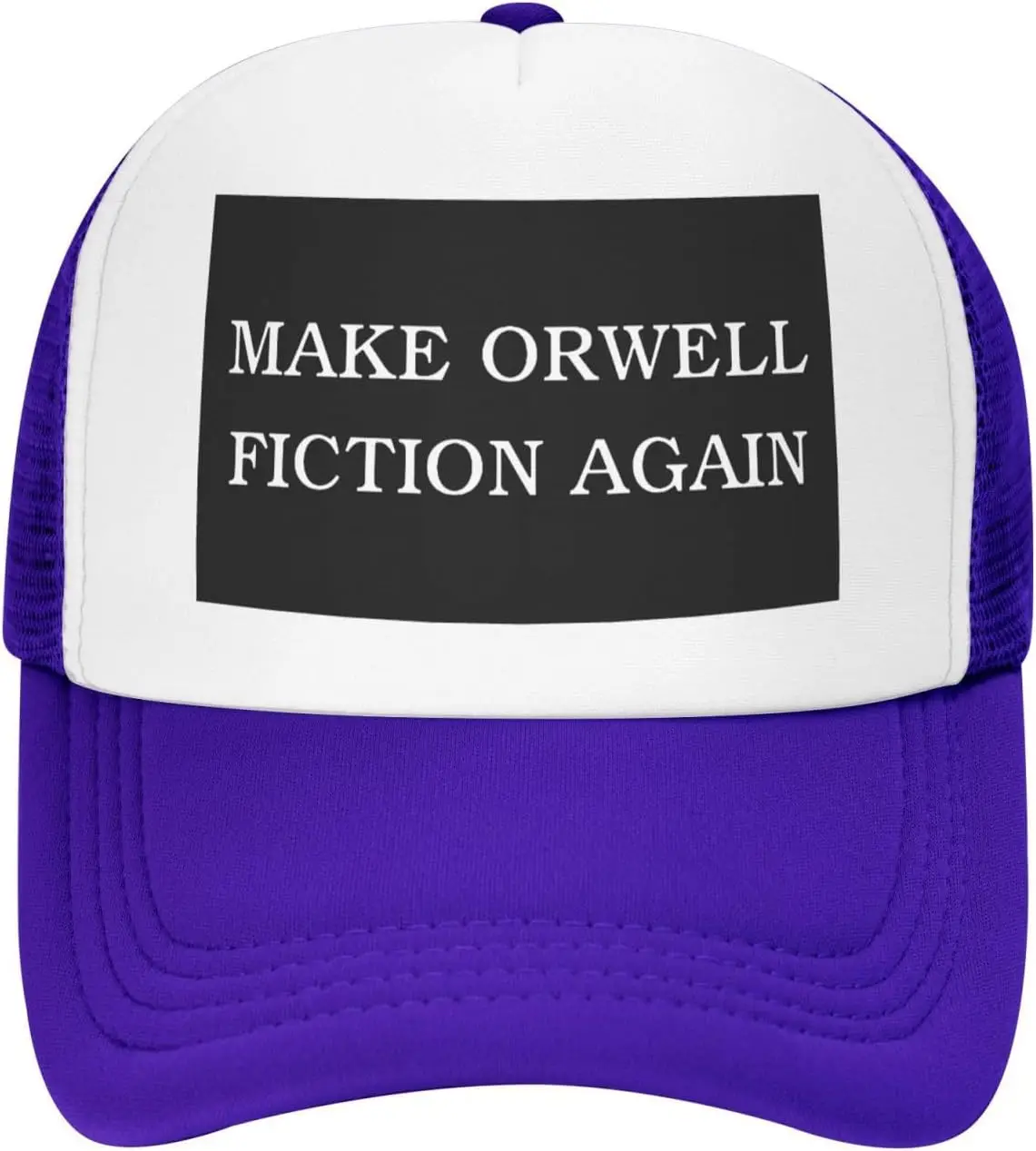 Make Orwell Fiction Again Trucker Hat Polyester Mesh Snapback Cap Unisex Casual Outdoor Adjustable