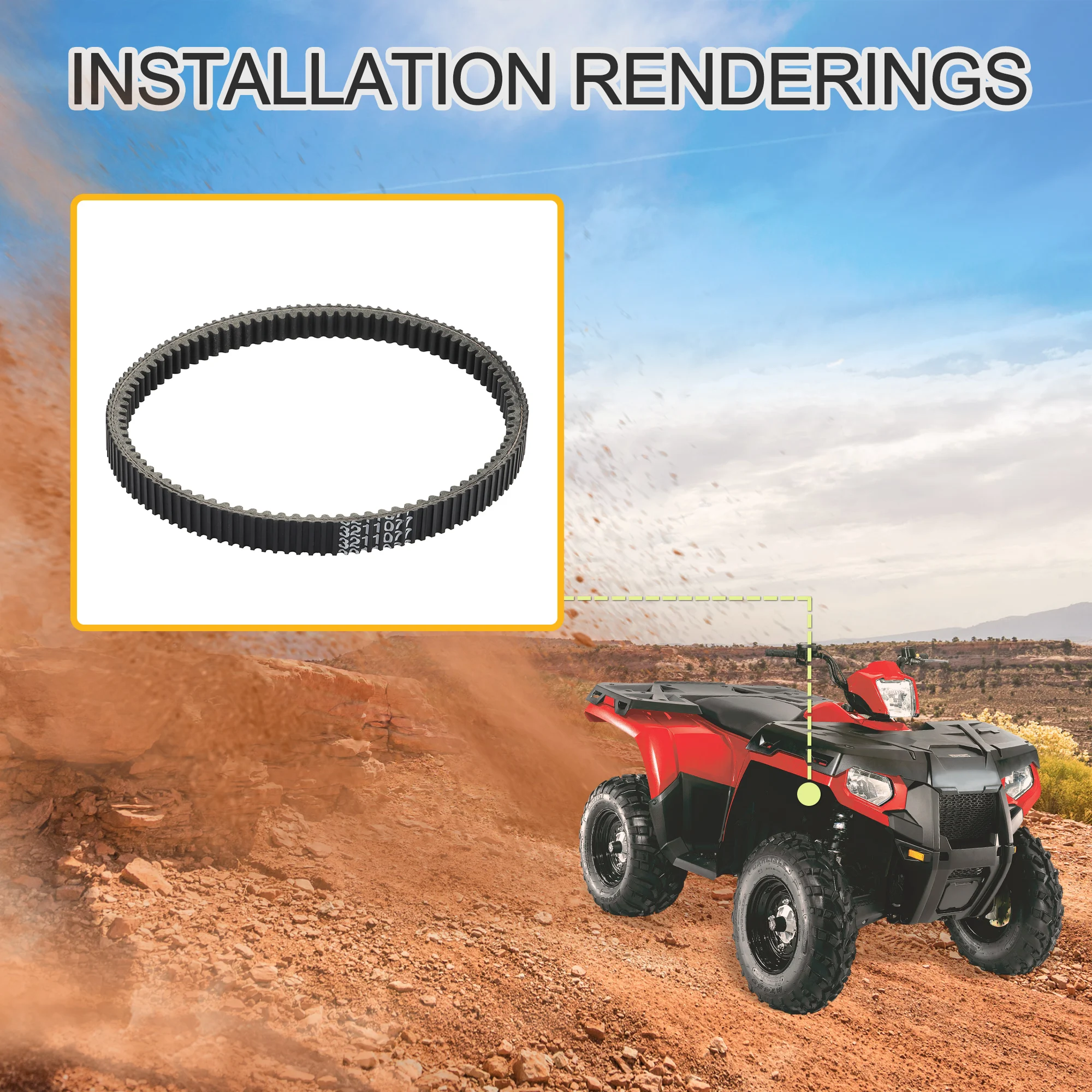 GOOFIT オートバイ ドライブベルト 3211077 エスプロラトリ ATV UTV ポラリス レンジャー XP 500 スポーツマン 400 500 スクランブラー マグナム用