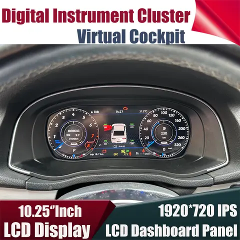 Digital Virtual Cockpit For VW Golf 6 7 Passat CC B7 B8 Jetta Tiguan Amarok Scirocco T6 Dashboard Instrument Cluster Speedometer