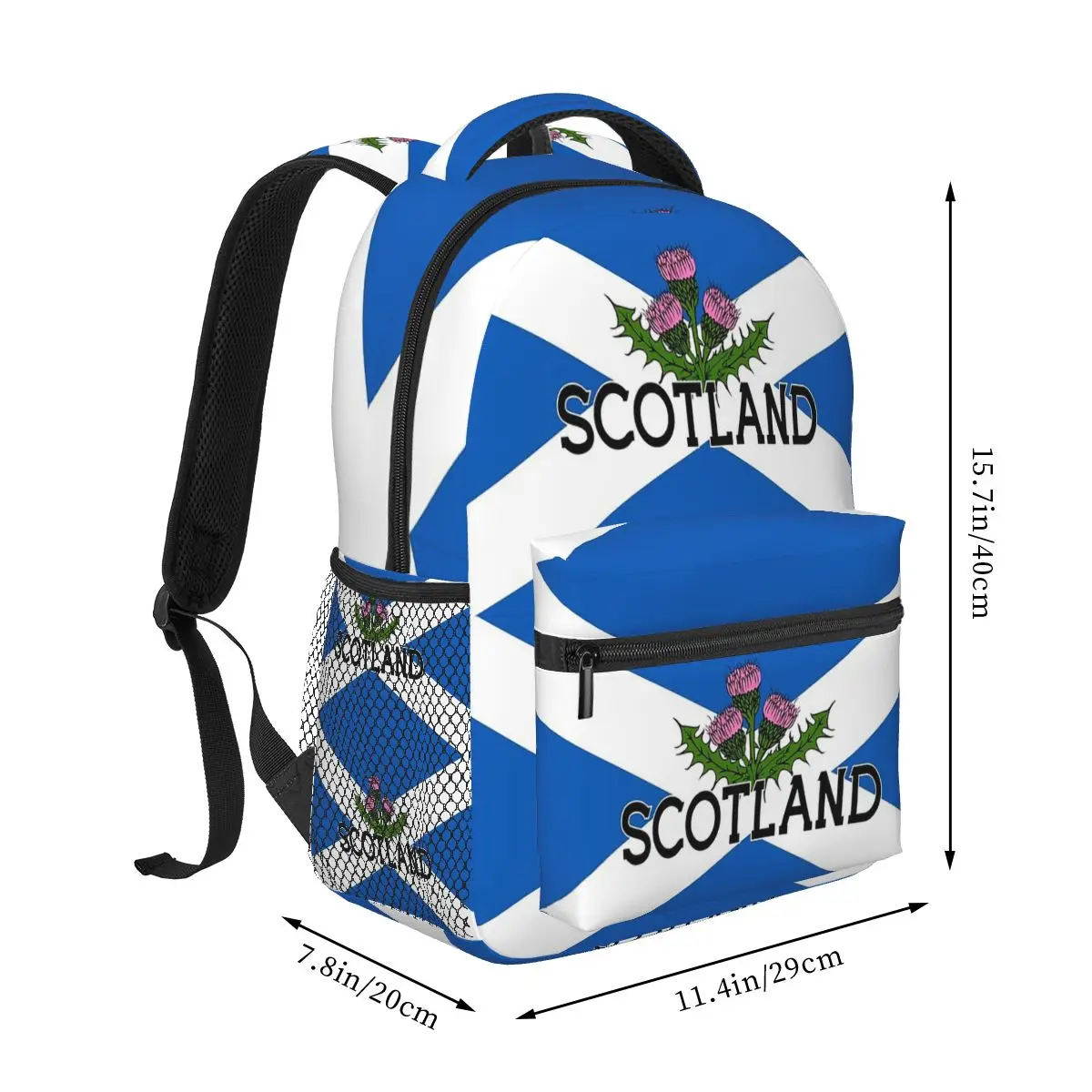 Scotland Saltire Flag - Scottish St Andrews Cross And Thistle Backpacks Boys Girls Bookbag School Bag Kids Rucksack Shoulder Bag