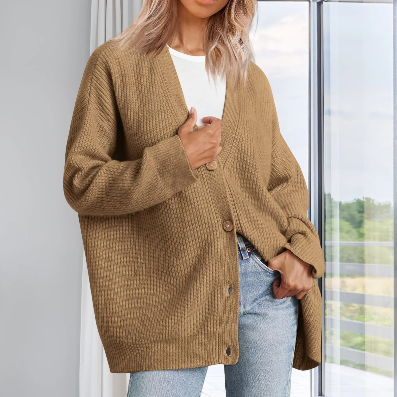 Pull cardigan en tricot pour femme, veste au design classique, doux pour la peau, amoureux des mères, fille