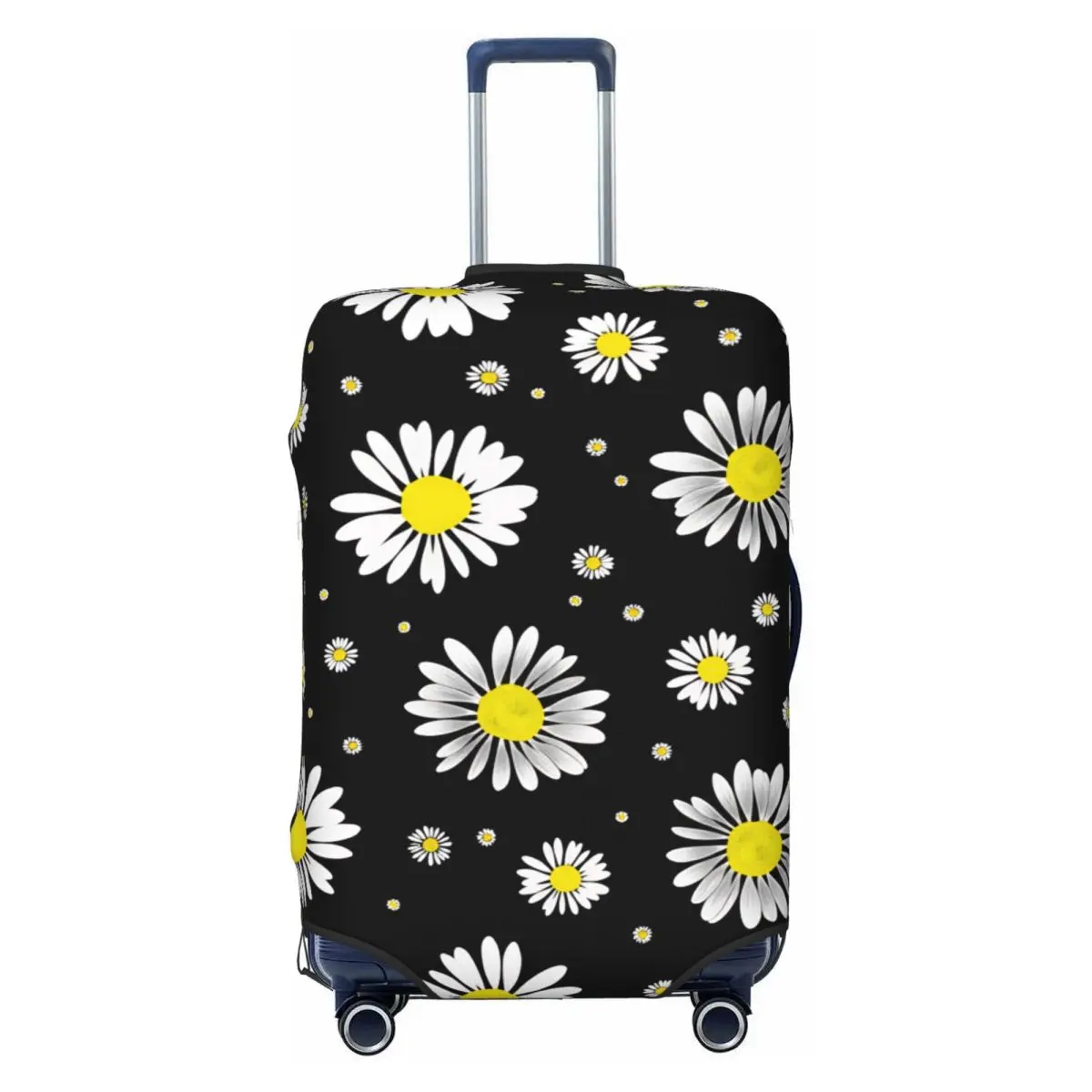 White Yellow Daisy Seamless Floral Pattern Suitcase Cover Vacation Fun Luggage Case Travel Protector