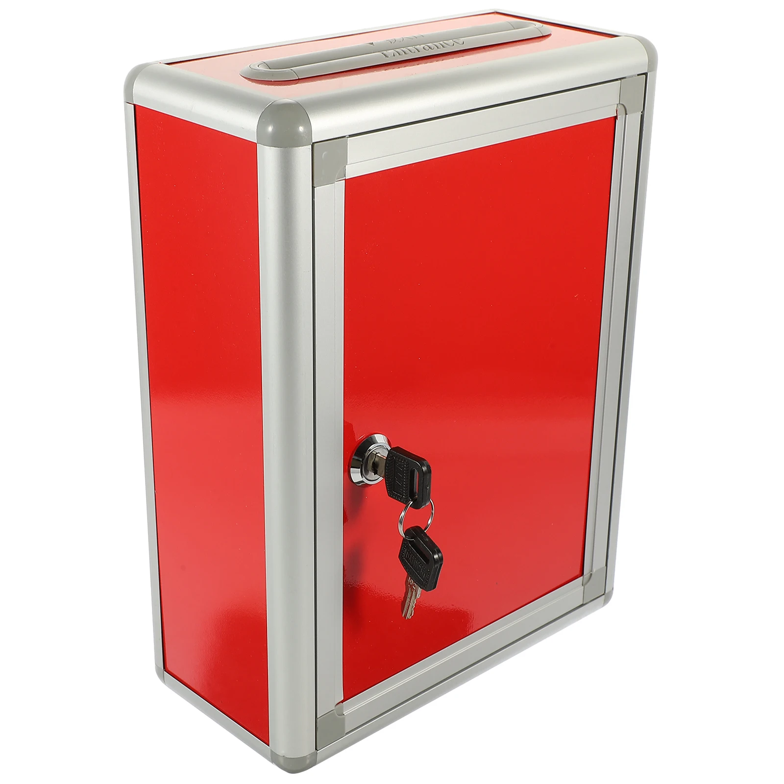 

Black Metal Mailbox Wall Mounted Suggestion Box Office Use Aluminum Retro Style Lightweight Space Saving Practical