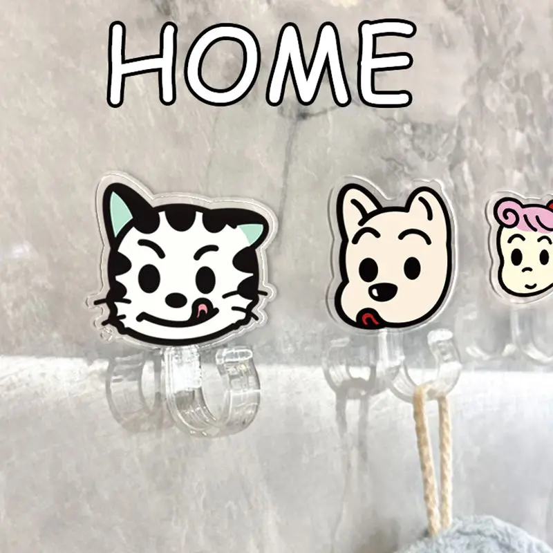 Harada Osamu Cartoon Transparent Acrylic Strong Adhesive Hook Non Punching Anime Wall Adhesive Hook  Girl Dormitory Decoration