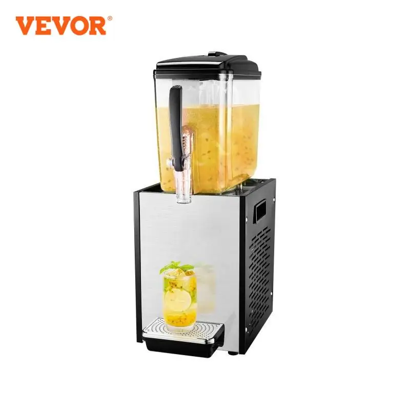 VEVOR-distribuidor comercial da bebida, distribuidor do suco, de aço inoxidável, máquina da bebida do chá do gelo com temperatura refrigerando