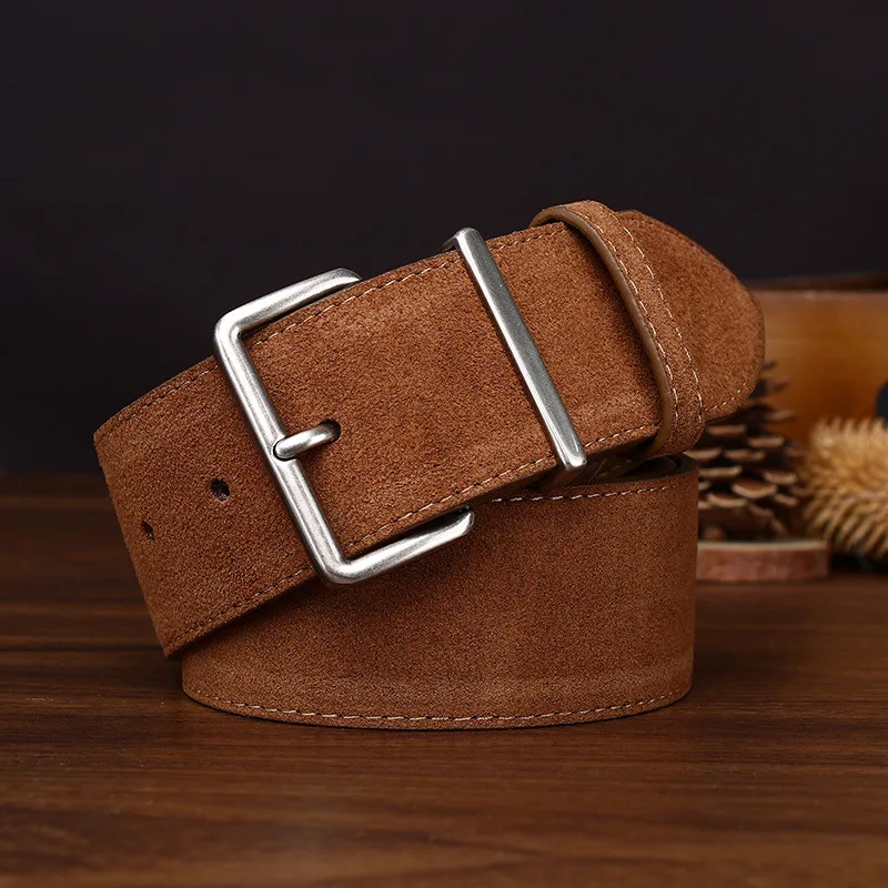 elegant-retro-suede-leather-belt-women's-decorative-kaki-color-jeans-decor-velvet-cowhide-belt-ladies-fashion-accessory