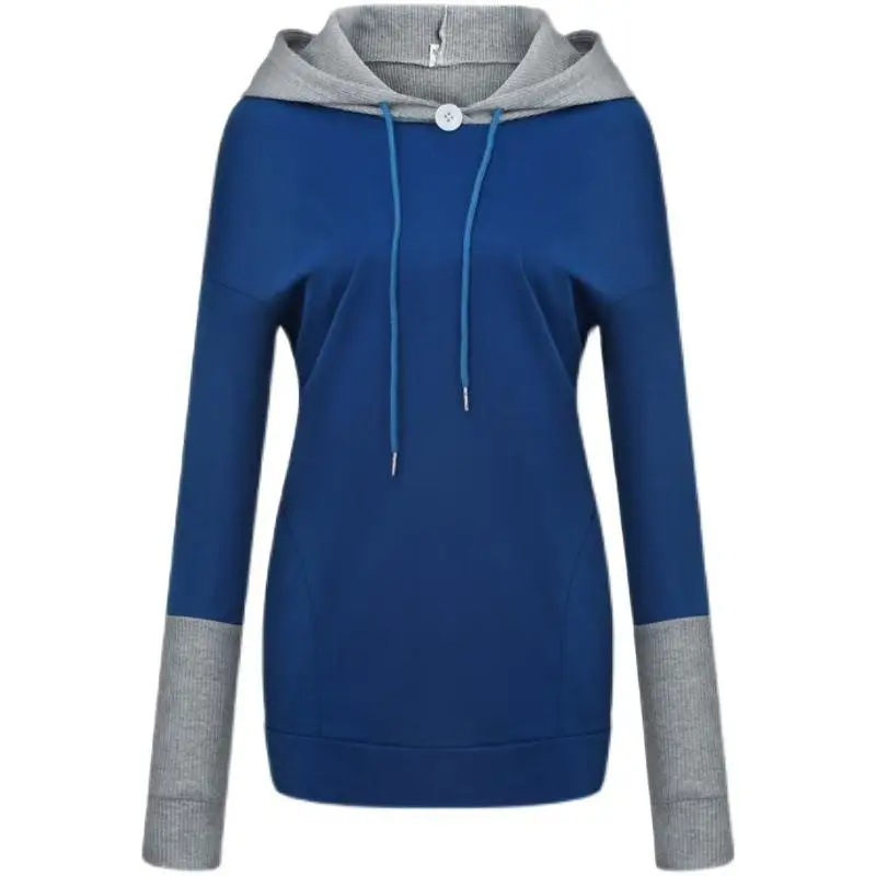 Felpa con cappuccio New Sle Wi Button Splice transfrontaliera Faion Felpa con cappuccio personalizzata Ket da donna Slim Fit in fibra di velluto