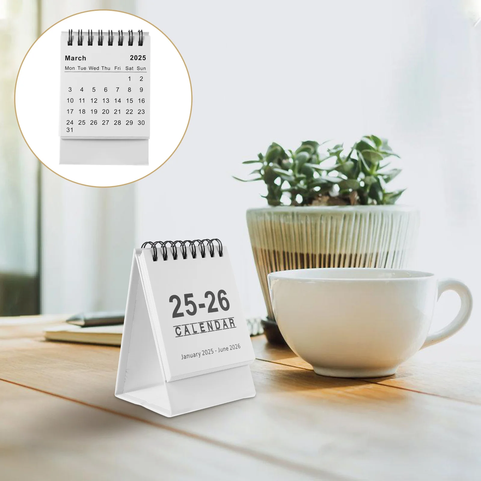 Mini Desk 2025 2026 Small Standing Paper Decor Compact Monthly Planner Office Desktop Calendar For Desk Calendars