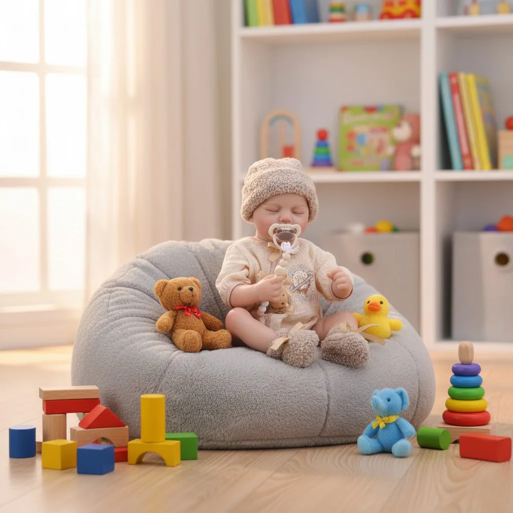 Cloveray 20 inch Full Body Vinyl Realistic Reborn Baby Doll 48cm Vinyl Doll Handmade High Quality High Color Toy Kid Xmas Gift