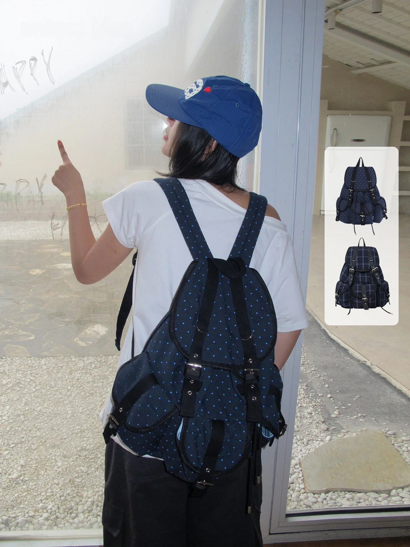 zaino-con-coulisse-a-pois-in-stile-coreano-blu-unico-leggero-di-grande-capacita-per-pendolarismo-viaggi-e-tempo-libero-borsa-da-donna