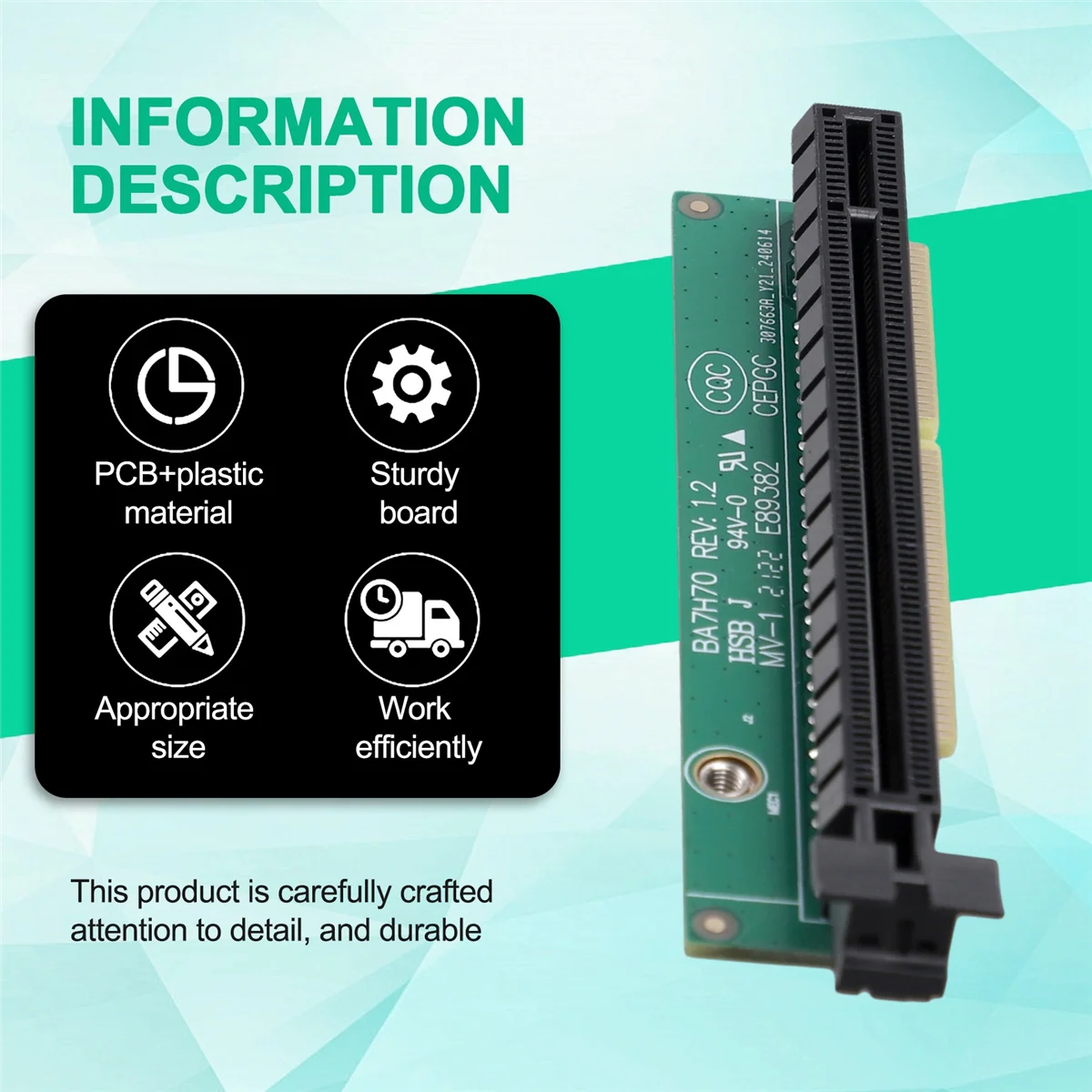 RUAI PCI-E 16X Graphic Card Adapter Card for Lenovo Tiny5 Series Models P330 M920Q M720Q M920X 01AJ940 PCIE16 Riser Card