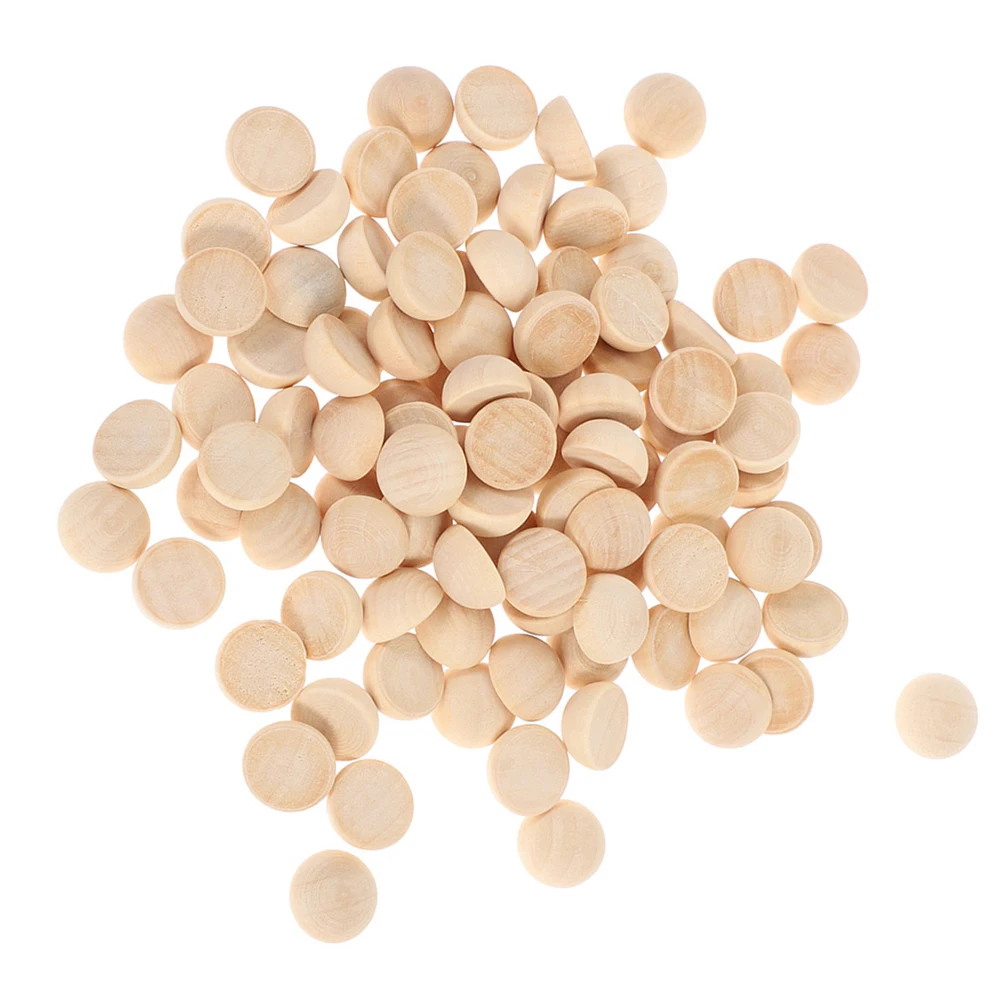 

100pcs Sphere Wood Natural Unfinished Small Half Wooden Balls For Diy Craft Home Decor Projects Wooden Spacer Beads Craft Half