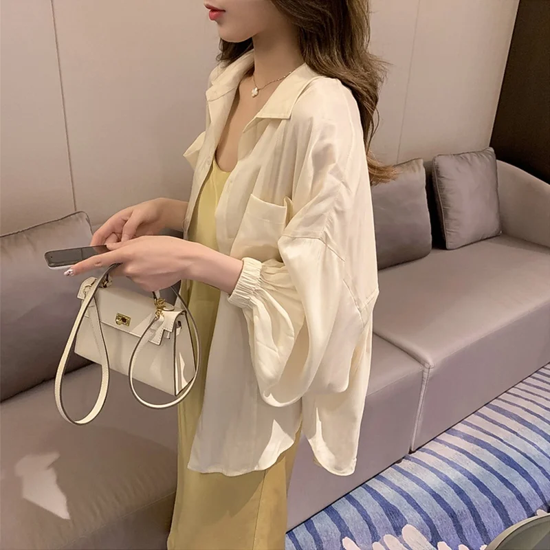 Women's Summer New 2026 Sun Protection Shirt with Strap Skirt Small Shawl Outerwear Cardigan Silk Shirt Thin Jacket