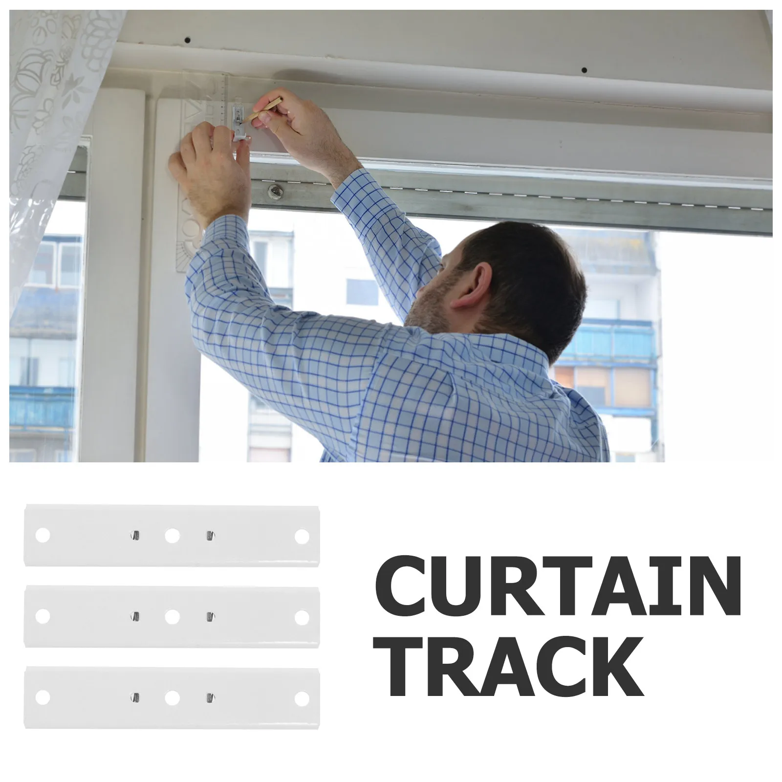 10Pcs Curtain Track Mounting Brackets Heavy Duty Iron Bracket Compatible with Wall Ceiling Side Mounted Tracks Easy DIY Setup No