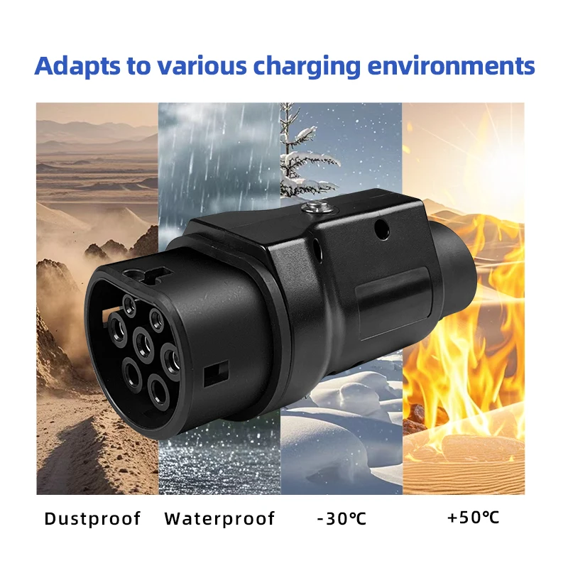 EVqiaoyi محول شحن السيارات الكهربائية GB/T إلى النوع 1 موصل 32 أمبير 7 كيلو وات من GB/T Pile إلى محول النوع 1 للسيارات الكهربائية القياسية الأمريكية