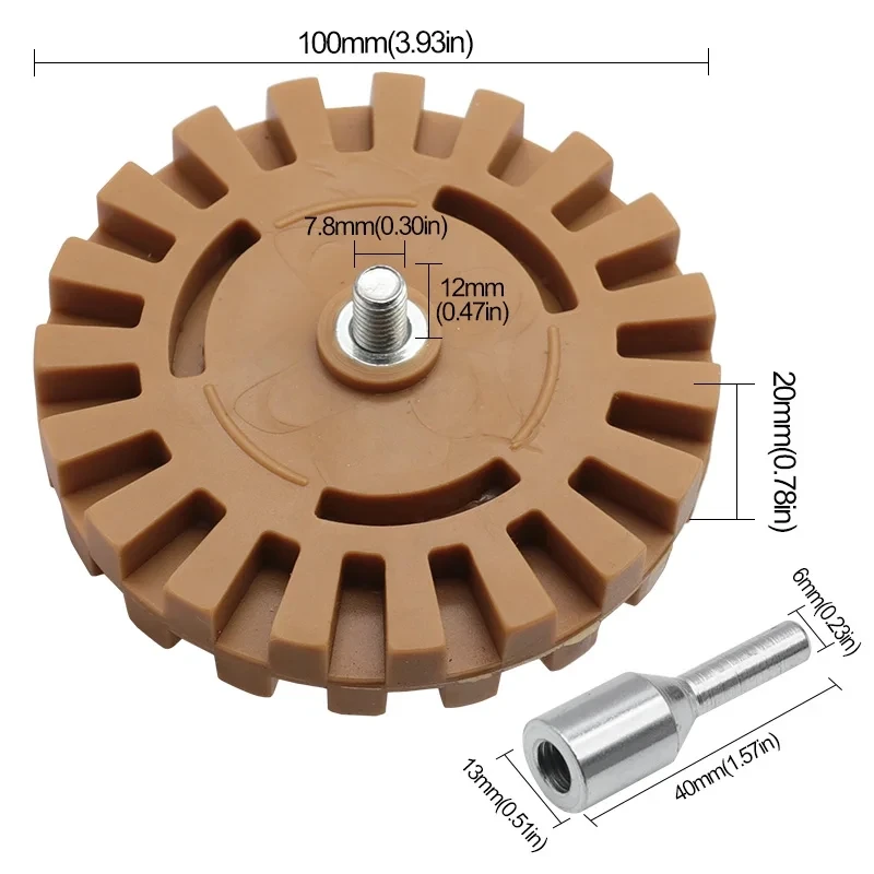 Imagem -05 - Carro Pneumático Borracha Borracha Roda Pad Decalque Adesivo Removedor Paint Cleaner Polimento Degumming Disco 100 mm 4