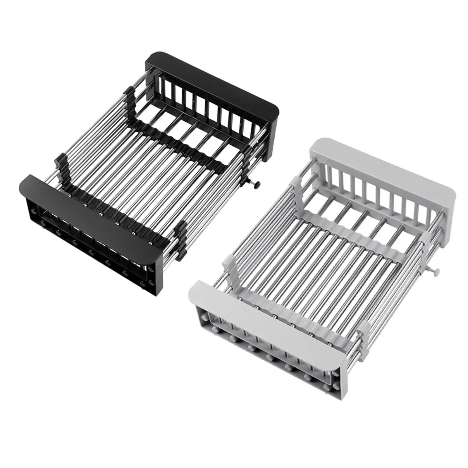 

Stainless Steel Expandable Dish Drying Rack Kitchen Rack Drain Basket Adjustable Dish Drying Rack for Fruits Vegetables