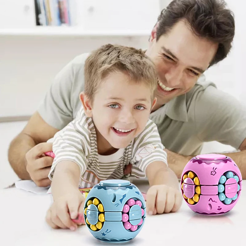 Montessori Rotating Magical Bean Cube Fingertip Toy Children Mind Brain Teaser Game Spinners Stress Relief Toys Boy Girl Gift