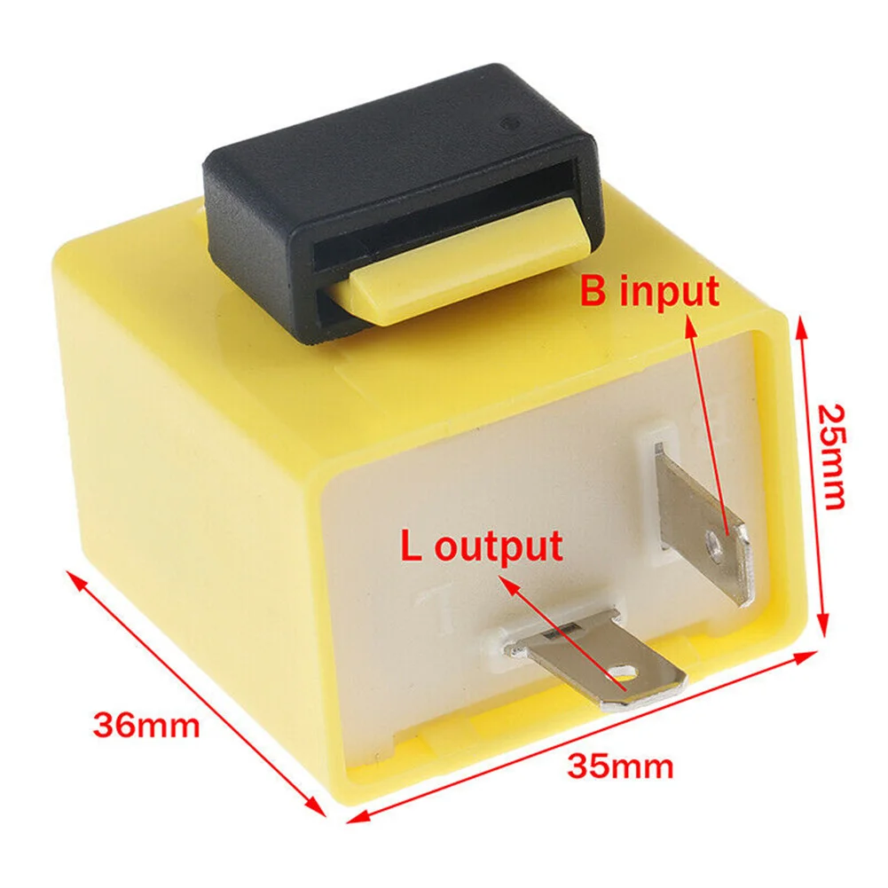 

Plastic LED Flasher Relay Blinker Indica 12V 2 Pin Adjustable Frequency Blinker Indica For Most Motorcycle/bike Car Accessories