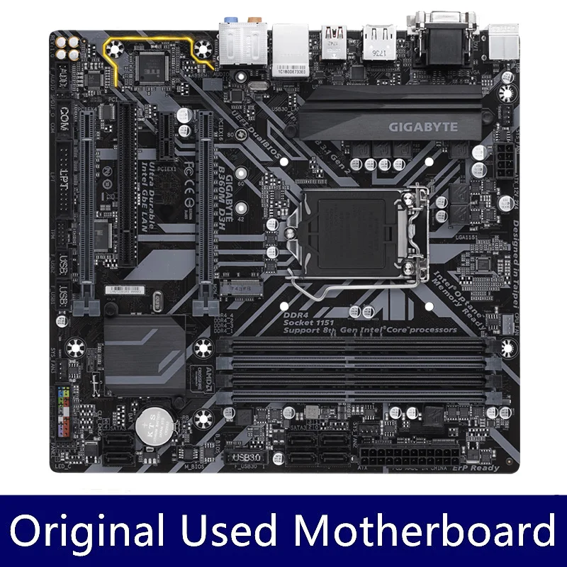 Gigabyte GA B360M D3H Motherboard 64GB LGA 1151 DDR4 Mainboard LGA1151 Supports socket 9th 8th Generation Intel 9100 8100 9700