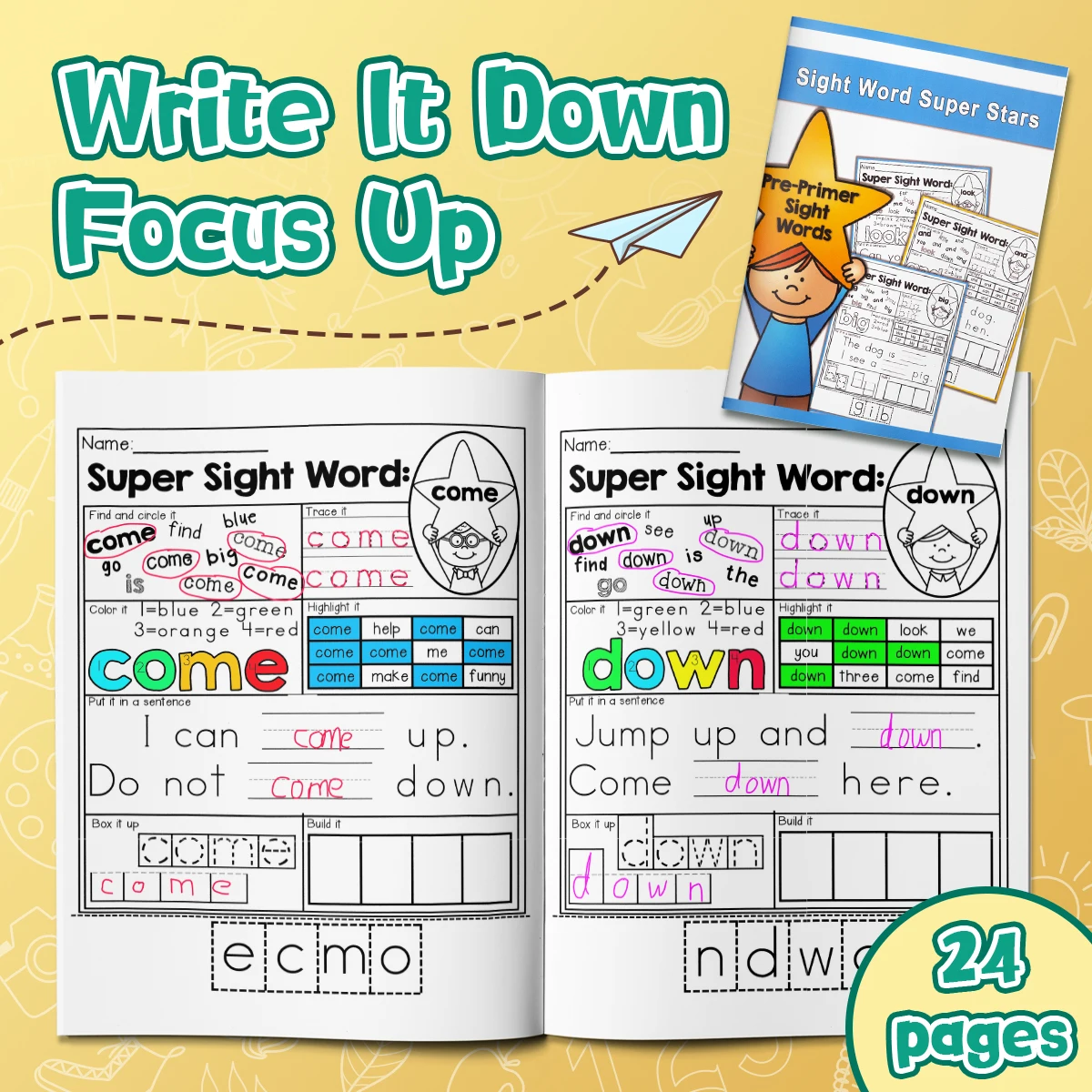 

Superstar Sight Words – Perfect for Home and Classroom Use, Ideal for Kindergarten, Pre-K, and First Grade Students