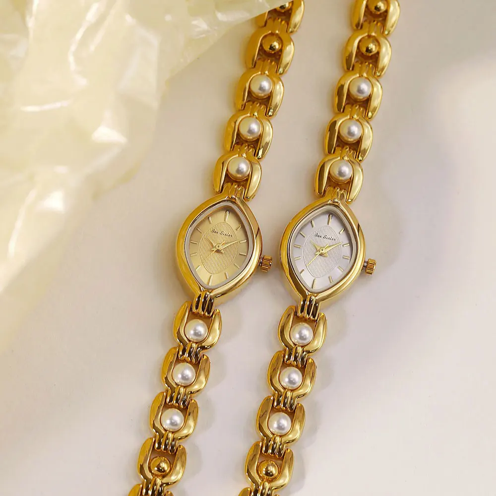 Новые женские часы, золотые роскошные элегантные наручные часы-браслет, модные кварцевые часы в стиле ретро, подарок для женщин, водонепроницаемые часы с маленьким циферблатом