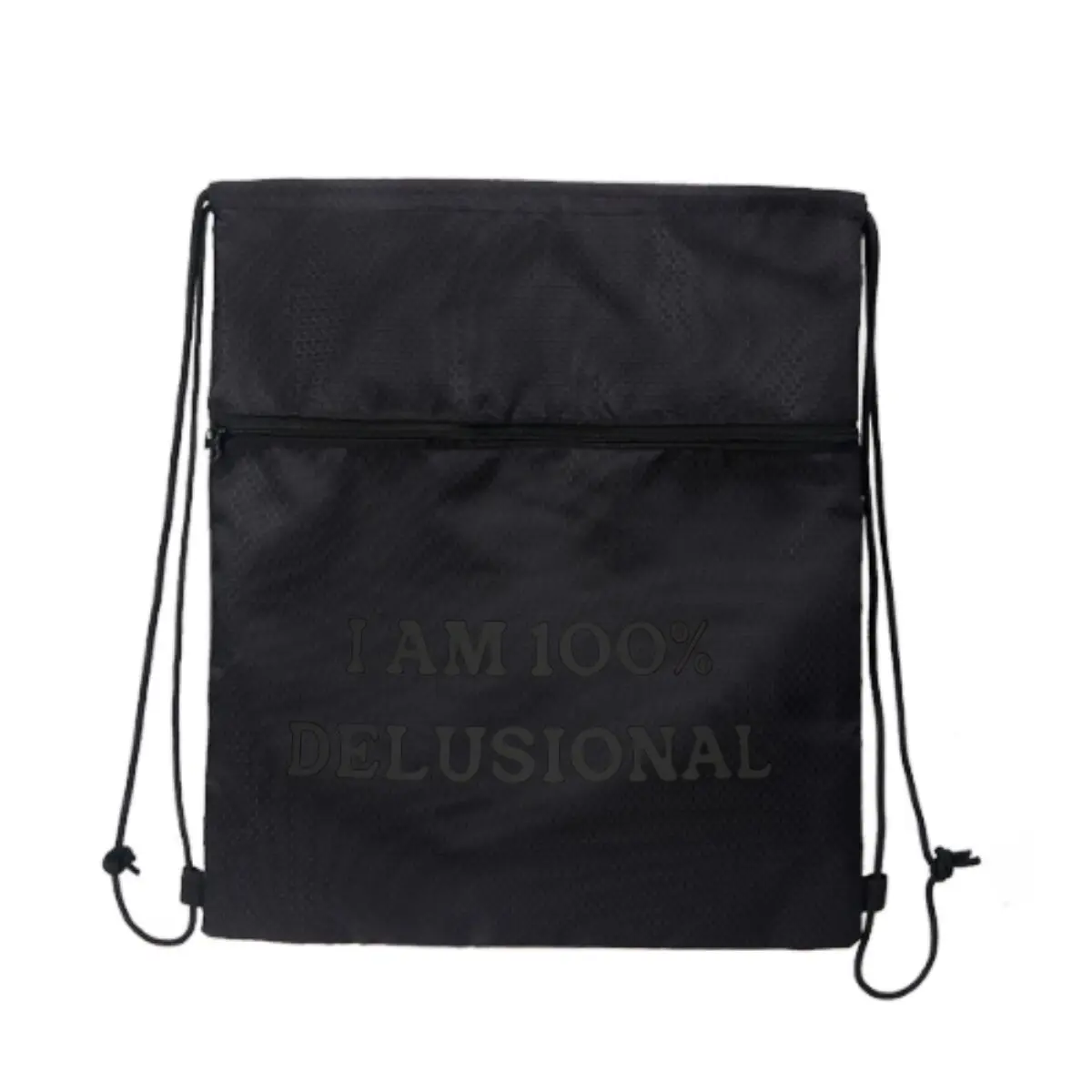 

Рюкзак для фитнеса «I Am 100% Delusional» со смелым текстом, карманный органайзер на шнурке для пешего туризма, кемпинга, мужчин и женщин, спортивные сумки