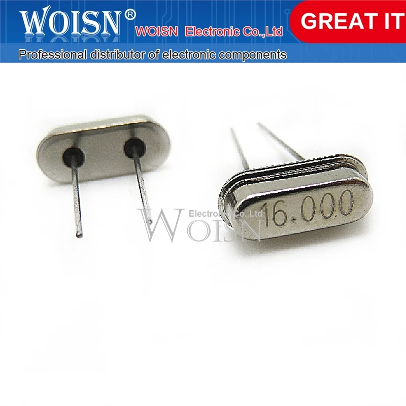 50PCS In-line passive crystal oscillator HC-49S 16MHZ