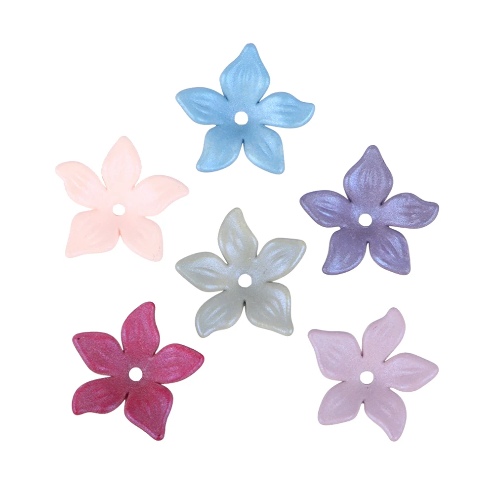 

1400pcs Acrylic Flower Accessories Premium Color DIY Craft Bracelets Earrings Hairpins Dress naments Five Petaled Flowers