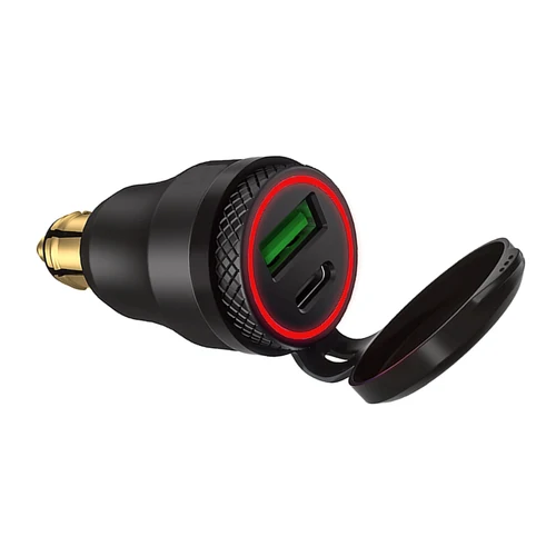 Imagen 2 del producto Cargador USB de aluminio tipo C PD, Cargador rápido QC 3,0 de 30W, resistente al agua, para enchufe Hella DIN, BMW, Ducati, Triumph