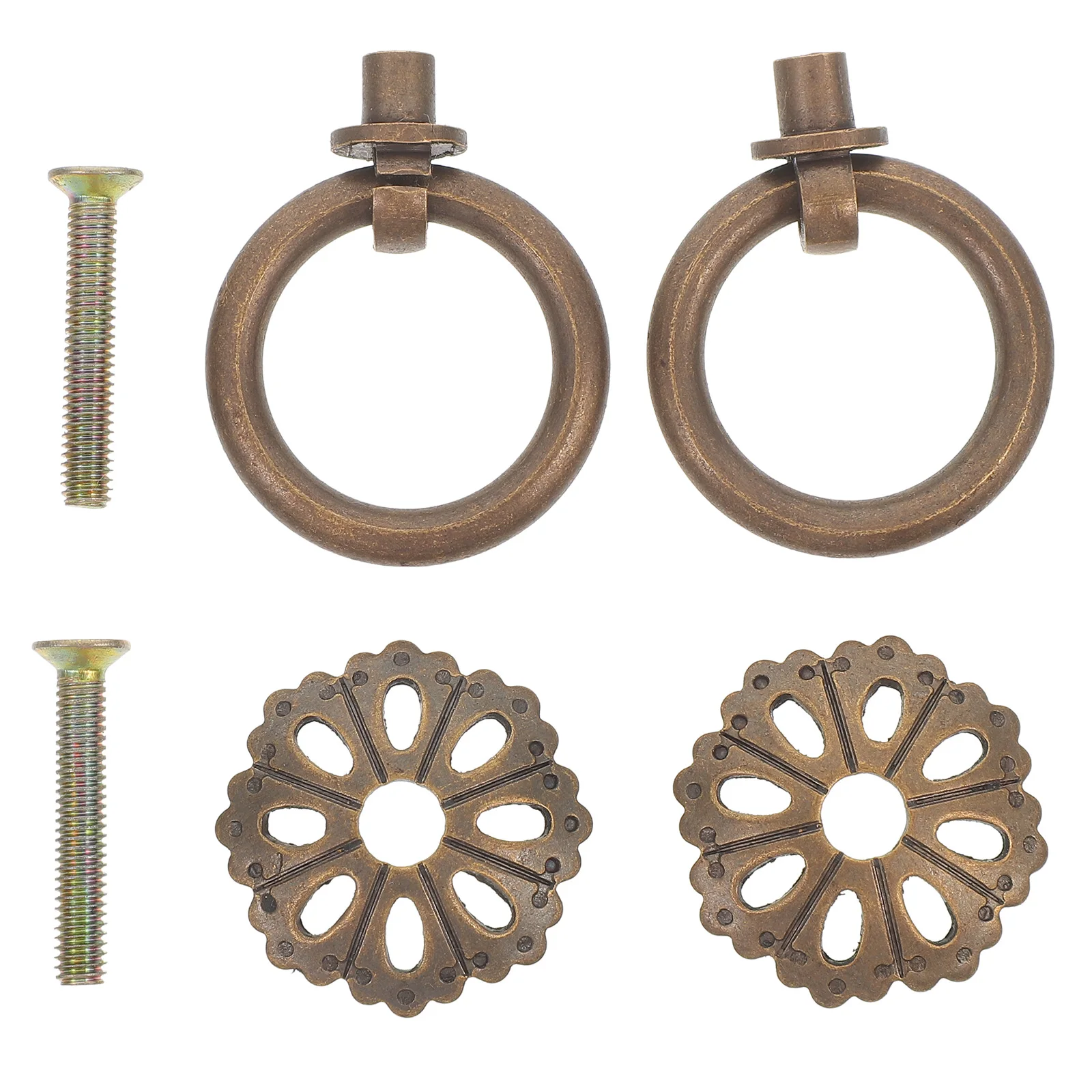 

2Pcs Elegant Chinese Antique Cabinet Pull Handle 3Cm Bright Surface Furniture Hardware For Kitchen Cupboard