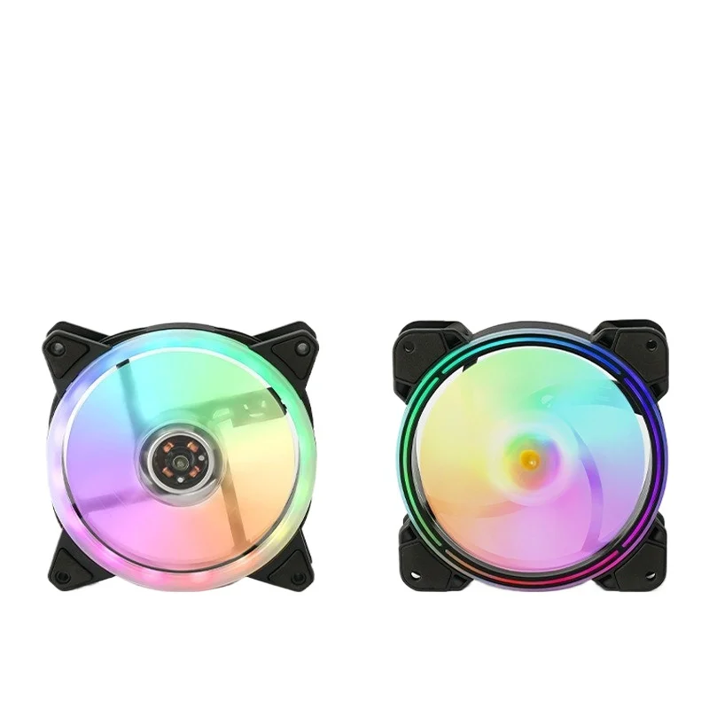 

12cm 5V RGB Dual Ring Cooling Fan Silent Operation Heat Dissipation Fan With 6Pin Connector For Computer Case Internal Airflow